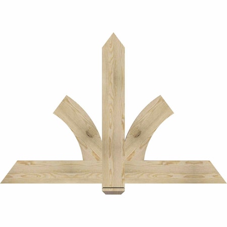 Ekena Millwork Redmond Rough Sawn Timber Gable Bracket, Douglas Fir, 60"W x 40"H x 2"D x 6"F, 16/12 Pitch GBW060X40X0206RED00RDF
